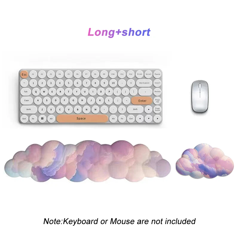 Ergonomic Cloud Gradient Memory Foam Keyboard and Mouse Wrist Pad Set