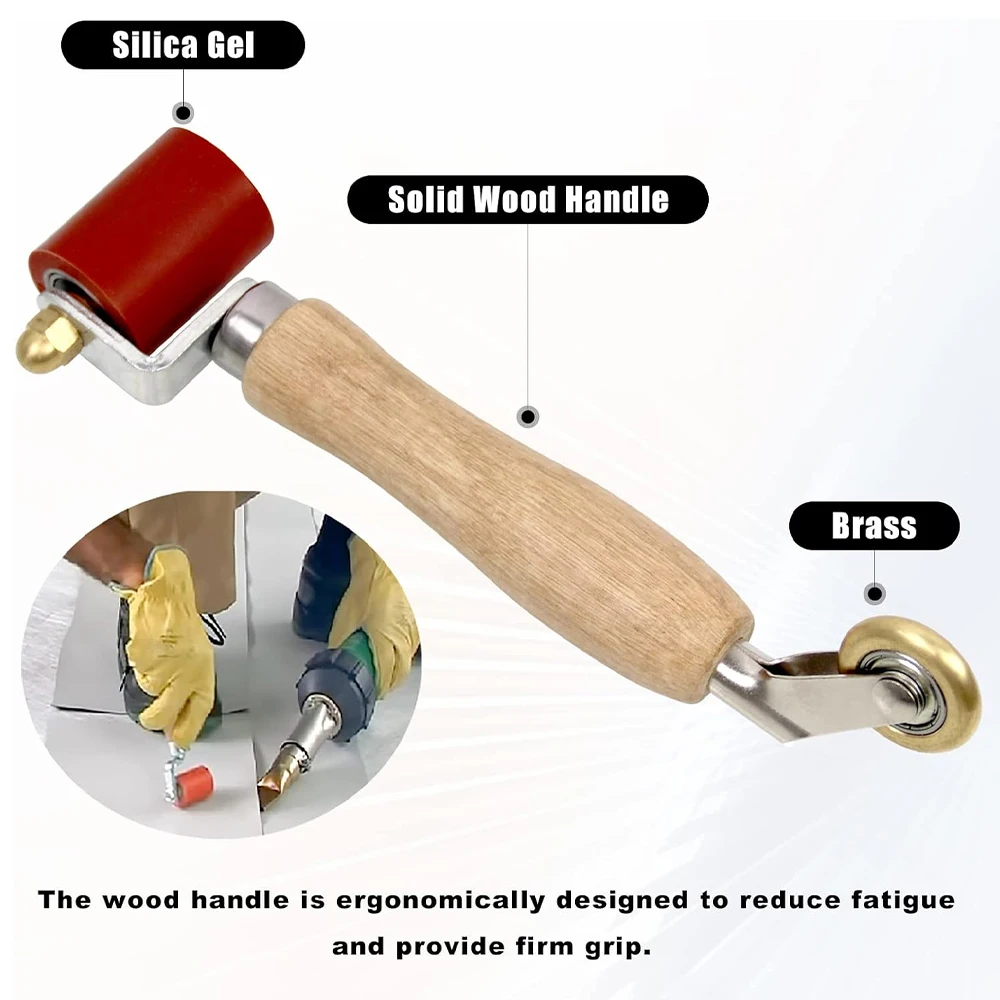 40mm Silicone Handwheel, Silicone + Brass Double-ended Seam Roller, 6mm Brass Pressure Wheel, PVC Seam Welding Tool/Welding Tool 3