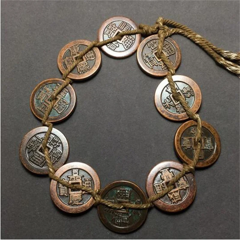 

Chinesische Alte Kupfer, мюнзе, Платц, лох, мюньцзэ Цин, динамик, Geld String, 1 ауптоп