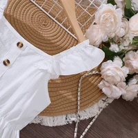 Nouvelle robe blanche à volants pour filles au printemps et en été 4