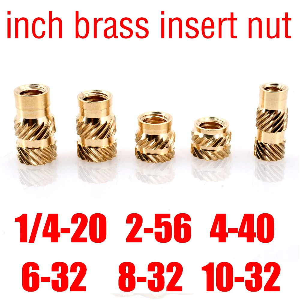 Stainless Steel Nut Heat Brass Insert 20-50pcs