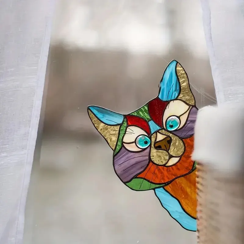 Glass Window Stickers Cat Peeping Self-adhesive Waterproof Moisture-proof For Bedroom Living Room Car Window Decoration