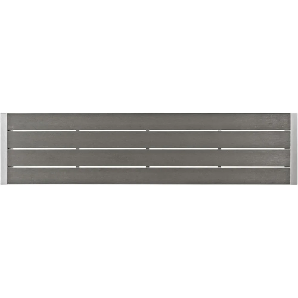 Outdoor Patio Bench Aluminum Weather Resistant Modern Design Suitable Backyard Deck Poolside Comfortable Seating 67 Inch 3