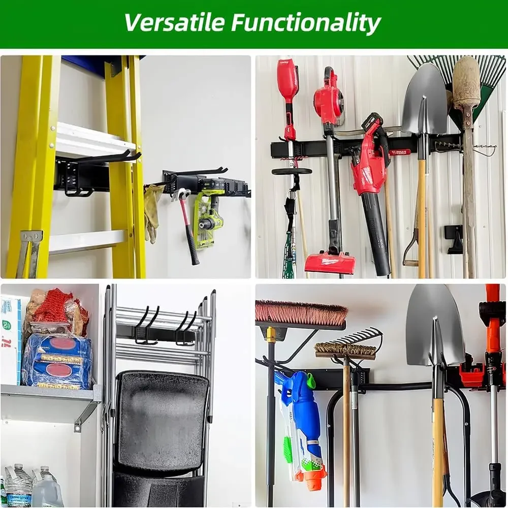 Heavy Duty Garage Tool Organizer with Adjustable Hooks