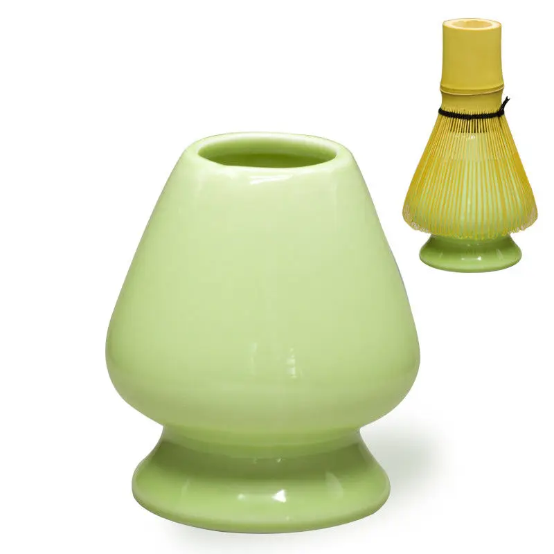 [GRANDNESS] Bamboo Chasen Stand Porcelain Matcha Tea Whisk Holder Japanese Ceremony Make for Matcha Tea Tool