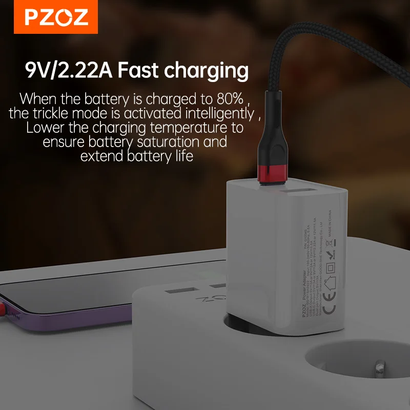 PZOZ 38W USB Type C Charger Fast Charging For iPhone 15 14 13 12 Pro Max Plus PD 20W QC 3.0 Phone Quick Charge Dual Travel Plug