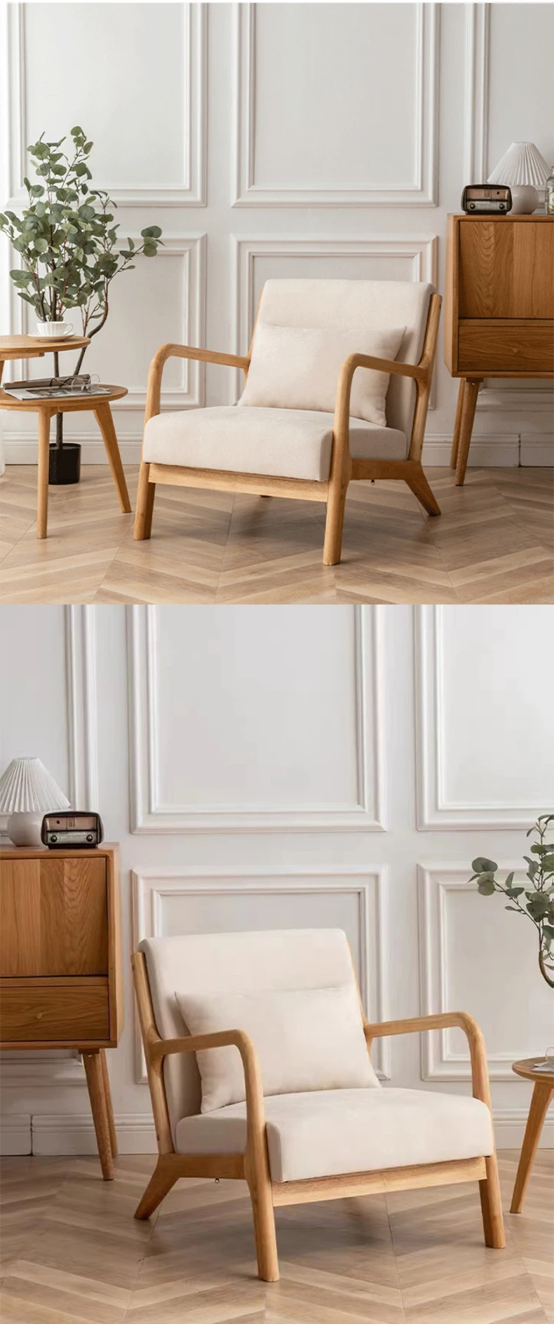 Lazy Sofa Nordic Single Sofa Chair Simple Balcony Home Fabric Milk Tea Shop Solid Wood Leisure Sofa Sofas for Living Room Sofas