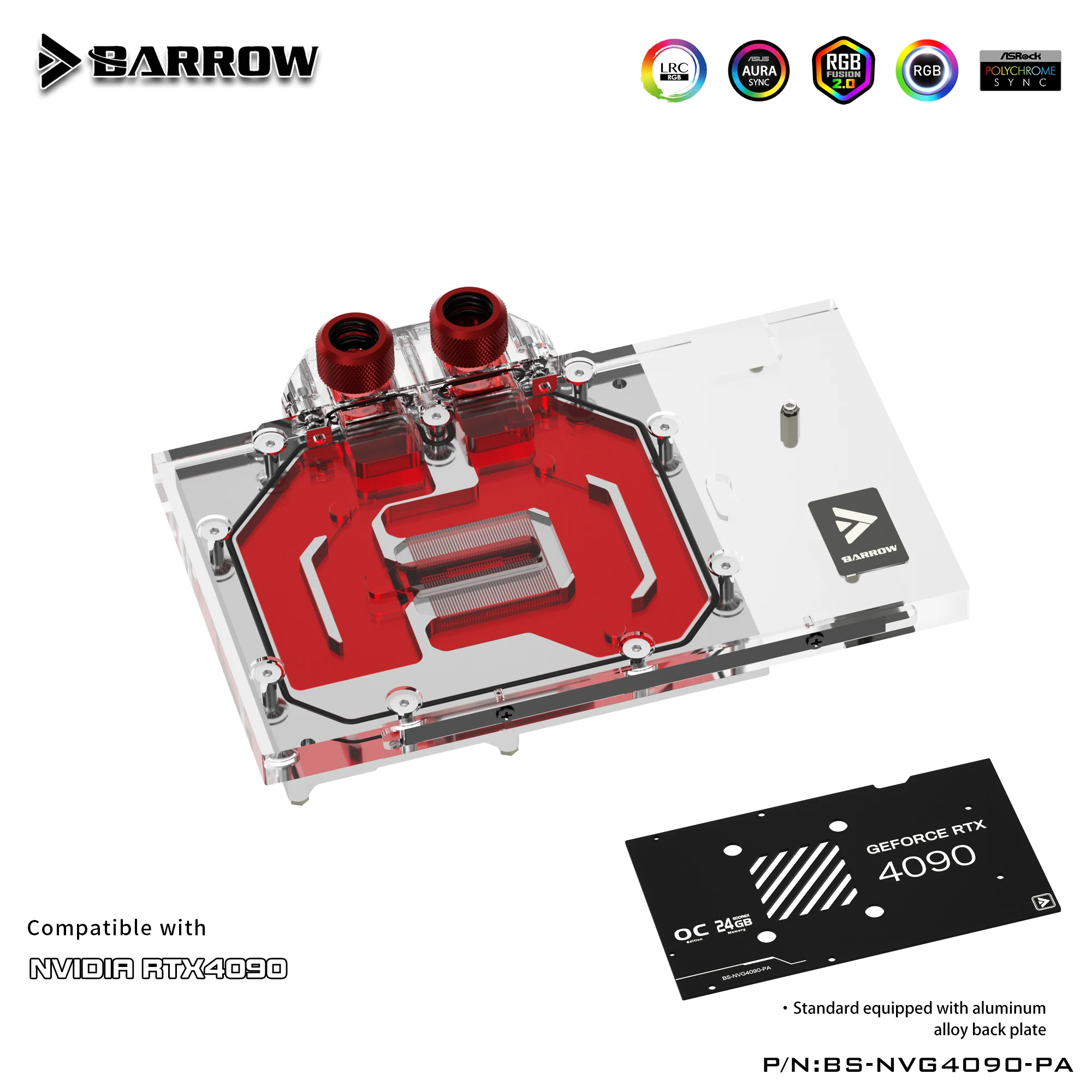 Carriola Rgb Raffreddamento Ad Acqua Gpu Block Cooler Per Founders Rtx 4090 Bs-Nvg4090-Pa