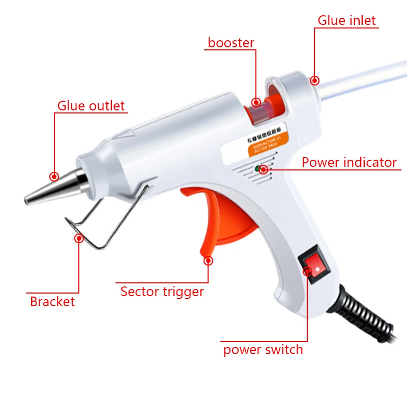 20/90W Hot Melt Glue Gun Electric Hot Silicone Gun With Transparent Glue Stick 7x100mm Power Tool Repair Tool Home Gift Cordless 3