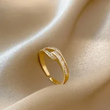Creative Rings for Women Bling Bling Wedding Finger Ring with Brilliant Gold Color Fashion Jewelry Drop Ship