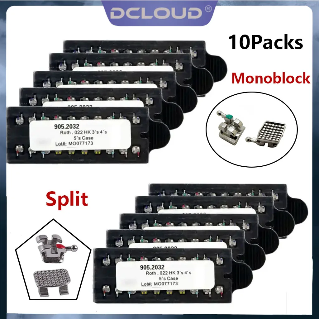 10 Packs De Brackets Orthodontiques Mini Roth MBT 0.022 - En Métal, Avec Crochets 3/4/5 - Pour Traitement Dentaire, Marque AZDENT