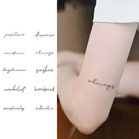 Simple Poem Waterproof Temporary Tattoo for Arm and Wrist, Long-Lasting, Realistic Fake Tattoo for Men and Women 1