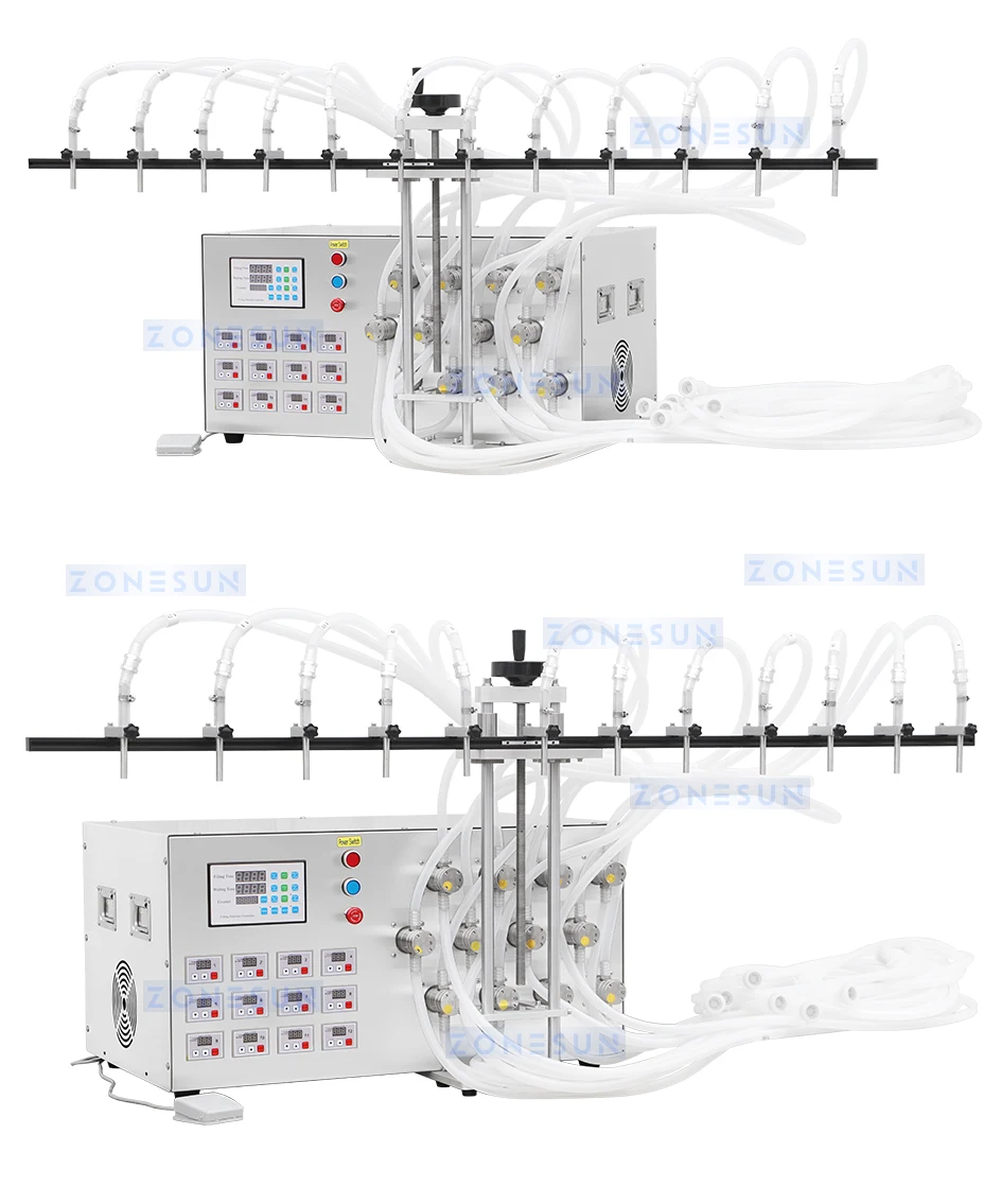 ZONESUN ZS-MPYT12P Semi Automatic Magnetic Pump Liquid Filling Machine