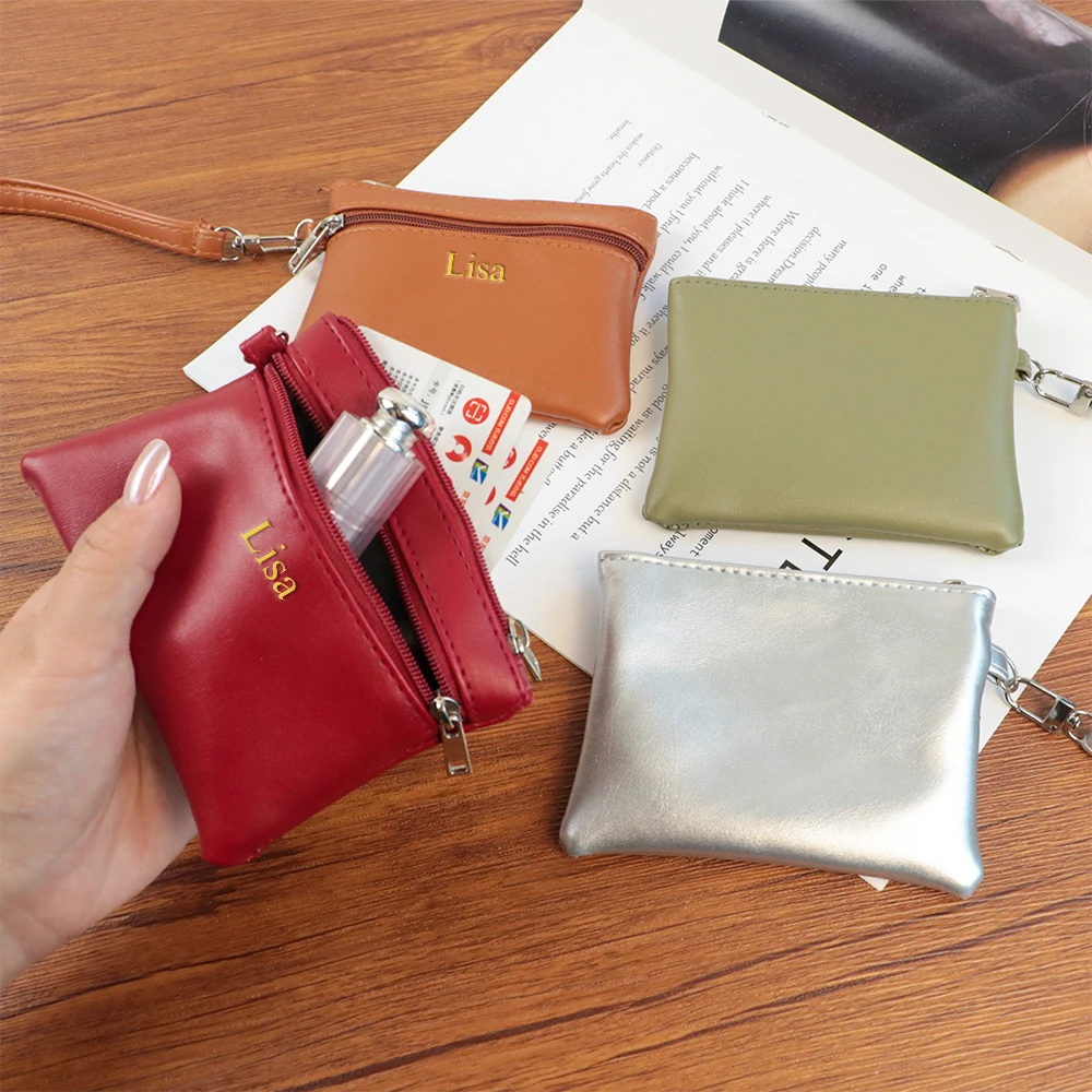 Personalized Leather Coin Purse Wallet - Versatile Unisex Gift