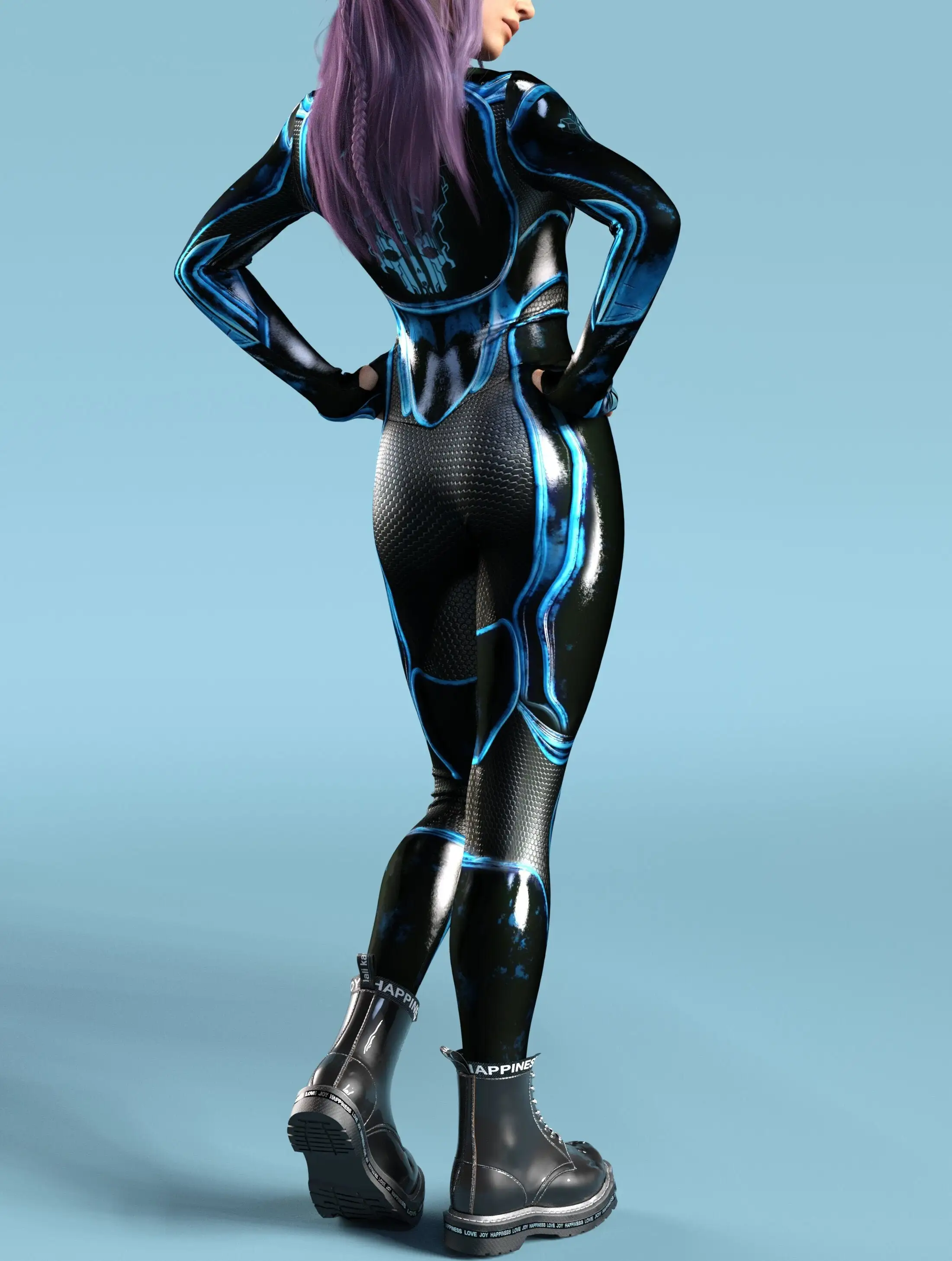 Carnival Blue Fancy Robot Bodysuit Women Funny Cosplay Costume Game Anime Jumpsuit Catsuit Adult Long Sleeve Zentai Clothes