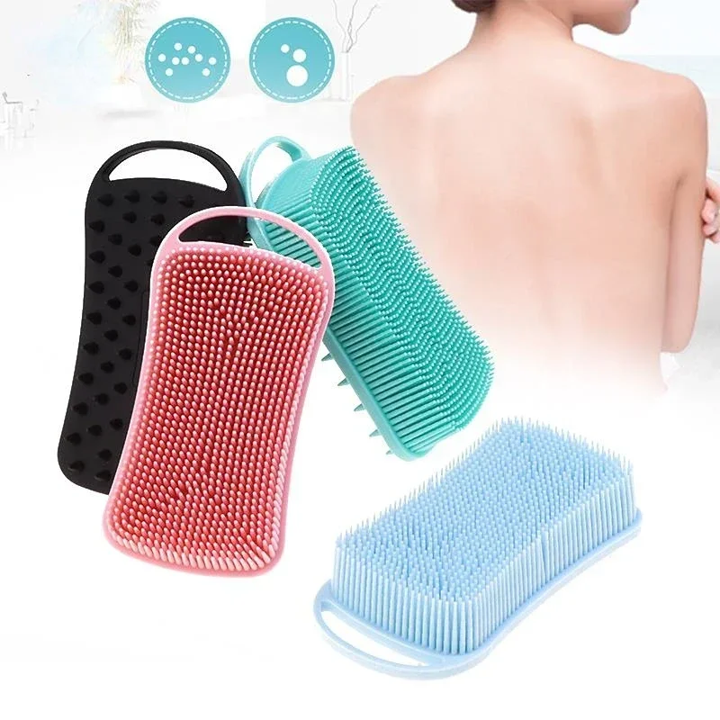 2 In 1 Silicone Shower Brush Scrubber Soft Silicone Scalp Massager Shampoo Brush Double-Sided Body Brush Foam Skin Clean Tool 2