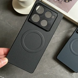 Magnetic PU Leather Carbon Fiber Texture Case with Mag - Safe for Moto Edge 70 Max (Black)