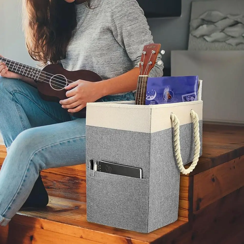 

Durable Stair Basket Foldable Stair Basket Portable Storage Organizer with Cotton Rope Handle Capacity Heavy Duty for Carpeted
