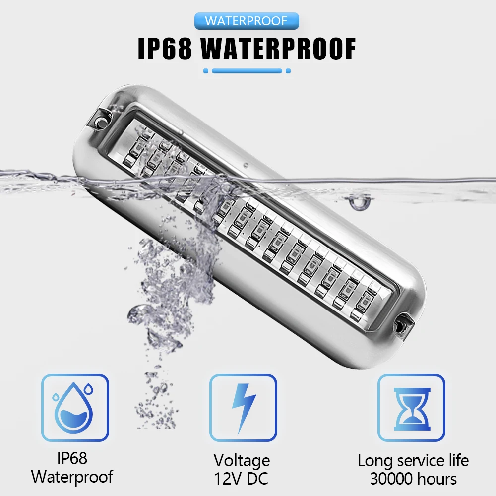 Marine Boat Lights 2Pcs 5 Inch Yacht Underwater Light 42 LED Navigation Light for Truck Boat Stern Anchor Lamp