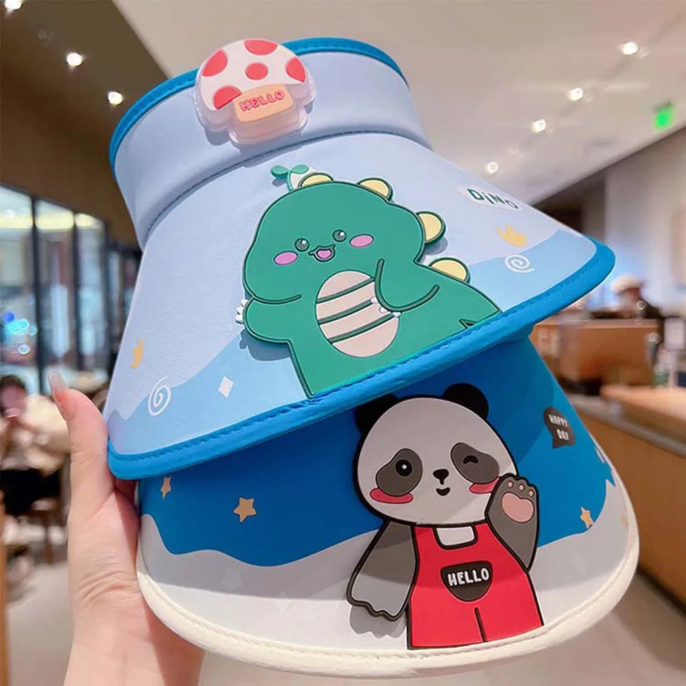 

Cartoon Rabbit Bunny Children Sun Hat Will Emit Light Adjustable Kids Sunscreen Empty Top Cap Big Brim Sun Hats UV Protection