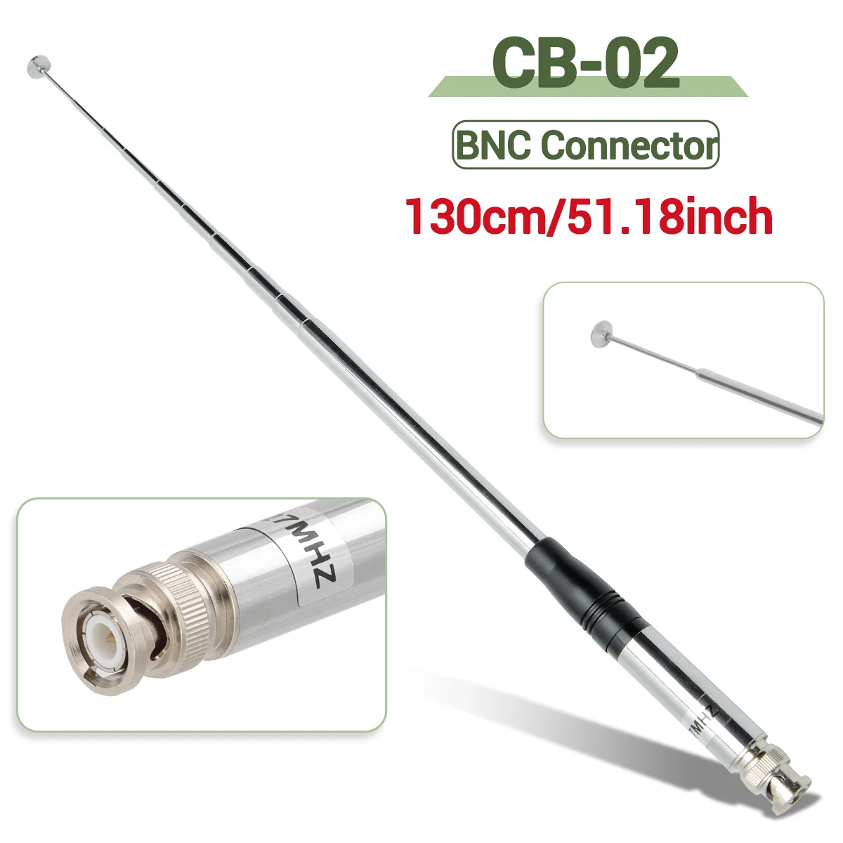 Antenne CB Télescopique Portable 27 MHz - Connecteur SMA Femelle, Longueur 23-130 Cm, Pour Talkies-walkies