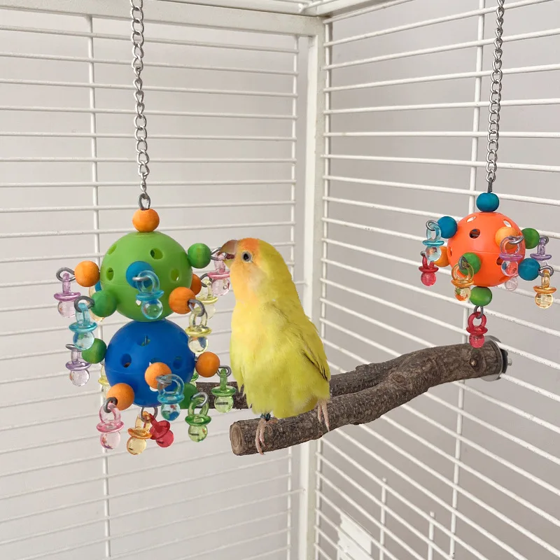 Parrot Toys Xuanfeng Peony Small and Medium Birds Increase Interest Interstellar Ball Damage Vent Nibbling parrot toy bird toy