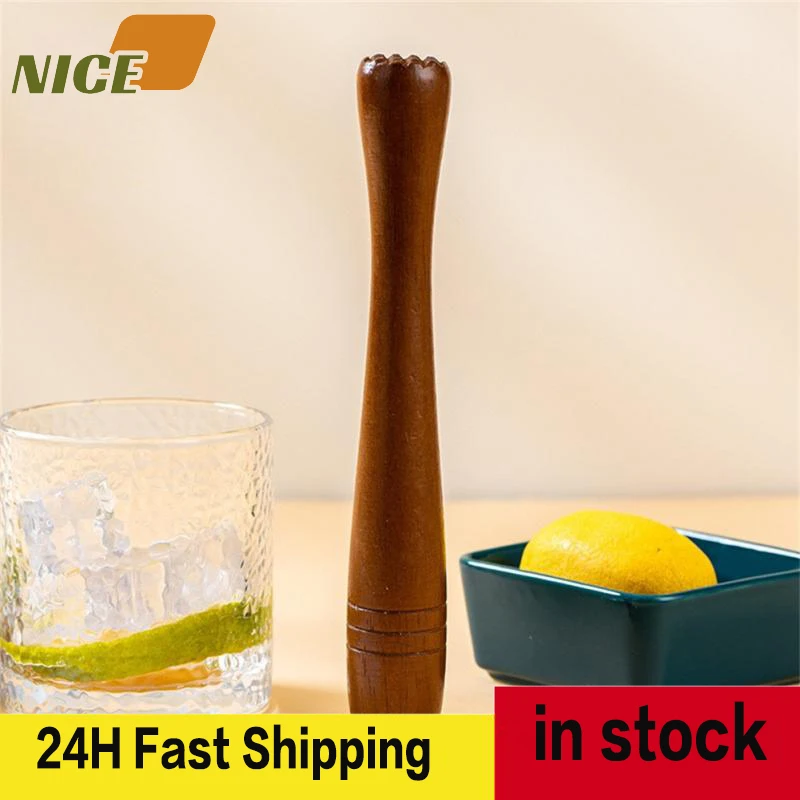 Wooden Manual Lemon Juice Hammer Multifunctional Milk Tea Blending Stirring Rod Crushed Ice Bar Milk Tea Fruit Cocktail Tools