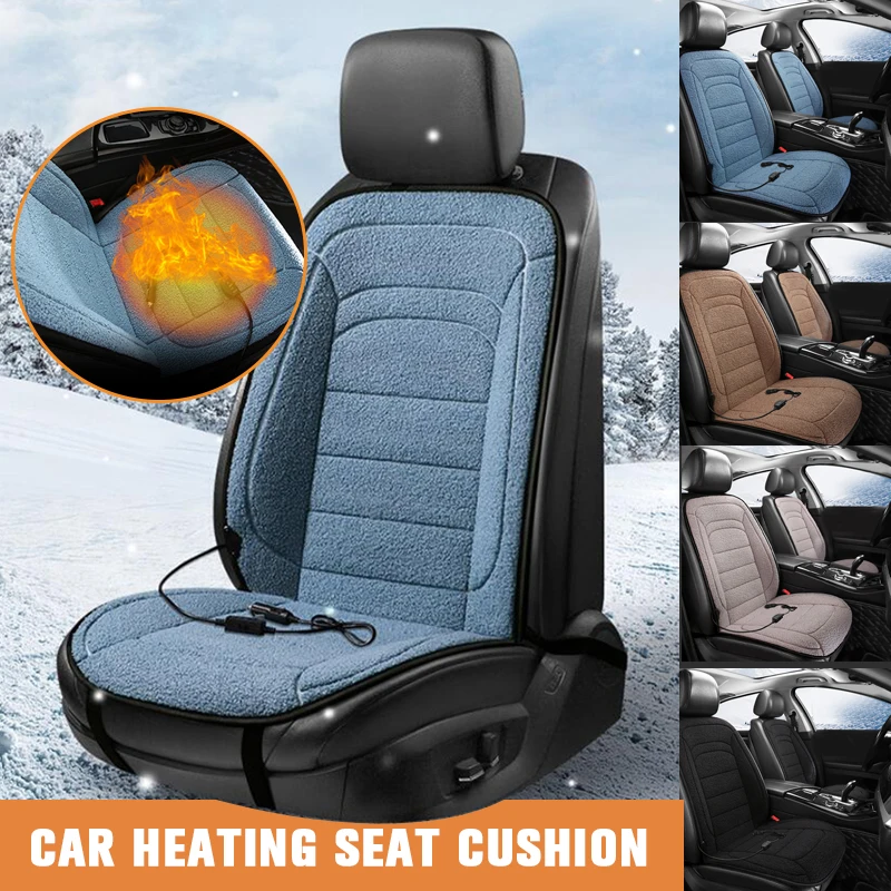 

12V Universal Car Electric Heating Pad Auto Front Rear Seat Heated Hot Thickening Cover Cushion Heater Winter Warmer Cashmere