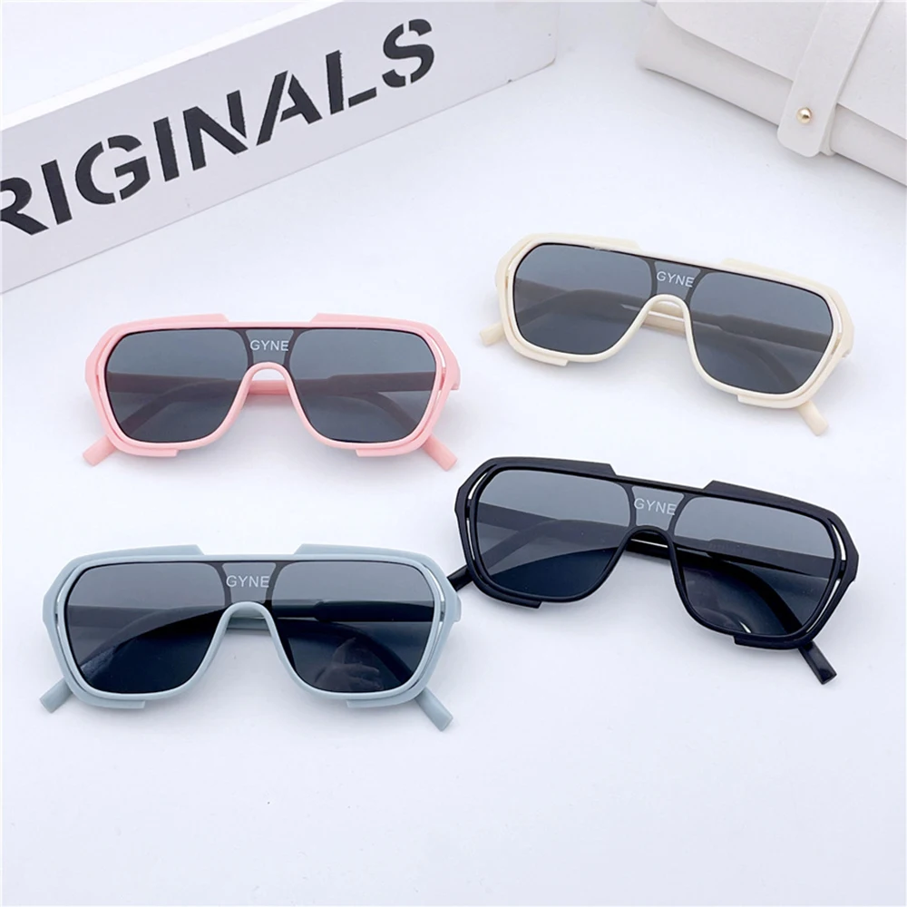 Children's fashion one-piece big frame glasses Boy handsome hip hop sunglasses Girl personality street photo sunglasses