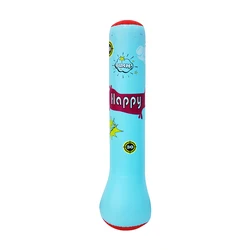 Durable PVC Inflatable Children's Punching Bag - Sturdy Fitness Boxing Column with Sand and Water Base (1.6m-Blue)