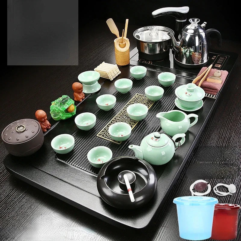 Luxury Matcha Tea Set Kung Fu Chinese Ceremony Gift Semi Automatic Tea Set  Service Vintage Spoon Electric Te Matcha Kit Teaware