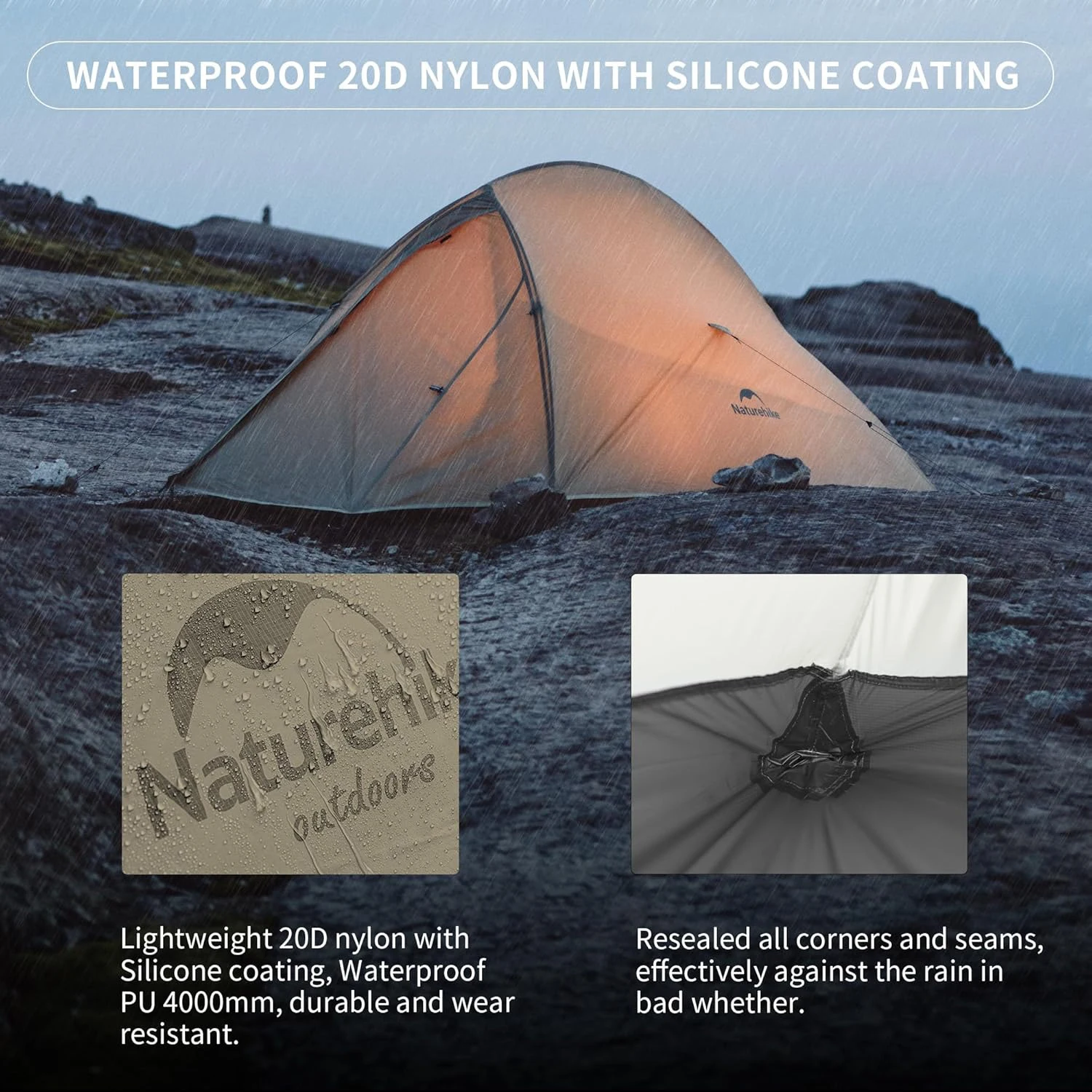 Camping Tent Naturehike Upgraded Cloud Up 2 Person Outdoor Ultralight Waterproof Free Standing Hiking Backpacking