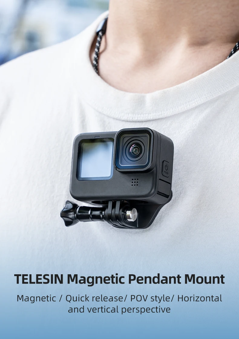 TELESIN-Câmera de Ação Magnética, Liberação Rápida, Suporte