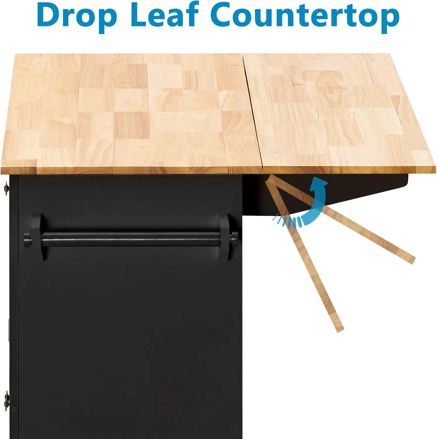 Kitchen Island with Drop Leaf Movable Kitchen Carts on Wheels Island with Storage Cabinet Table
