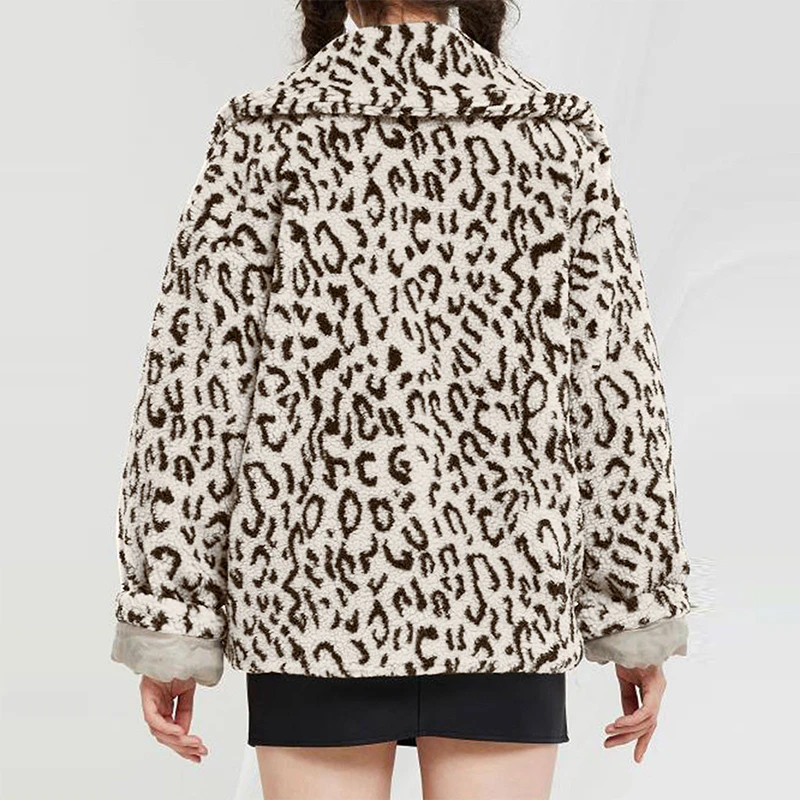 Leopard Faux Fur Coat Female Luxury Fashion Leopard Jackets and Coats Women 2023 Winter Thick Warm Fur Outerwear Overcoat