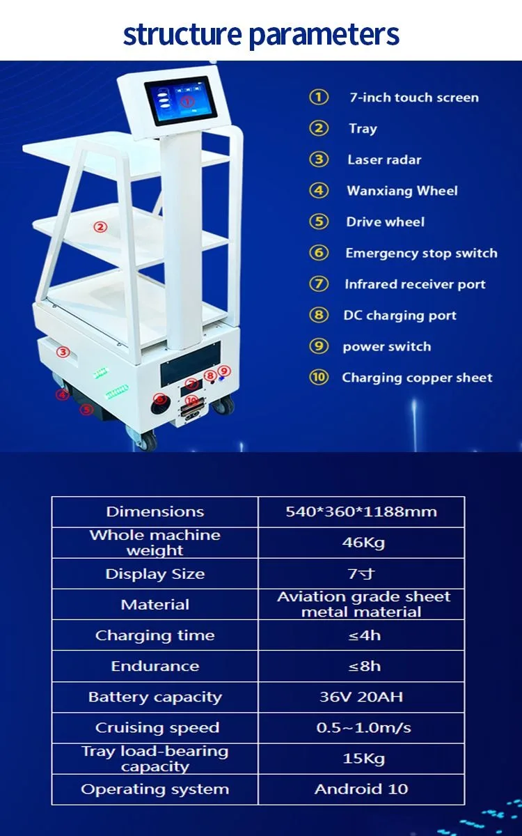 Wholesale Laser Navigation Battery Monitoring Delivery Restaurant Robots: Intelligent Service Robot