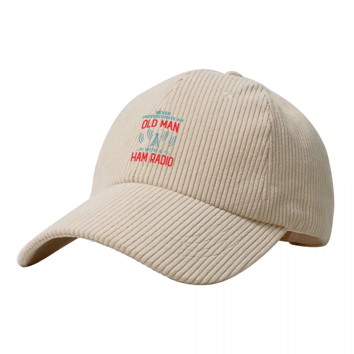 

Never Underestimate an Old Man with a Ham Radio Corduroy Baseball Cap Golf Hat Man Fashion Beach Golf Hat For Girls Men's