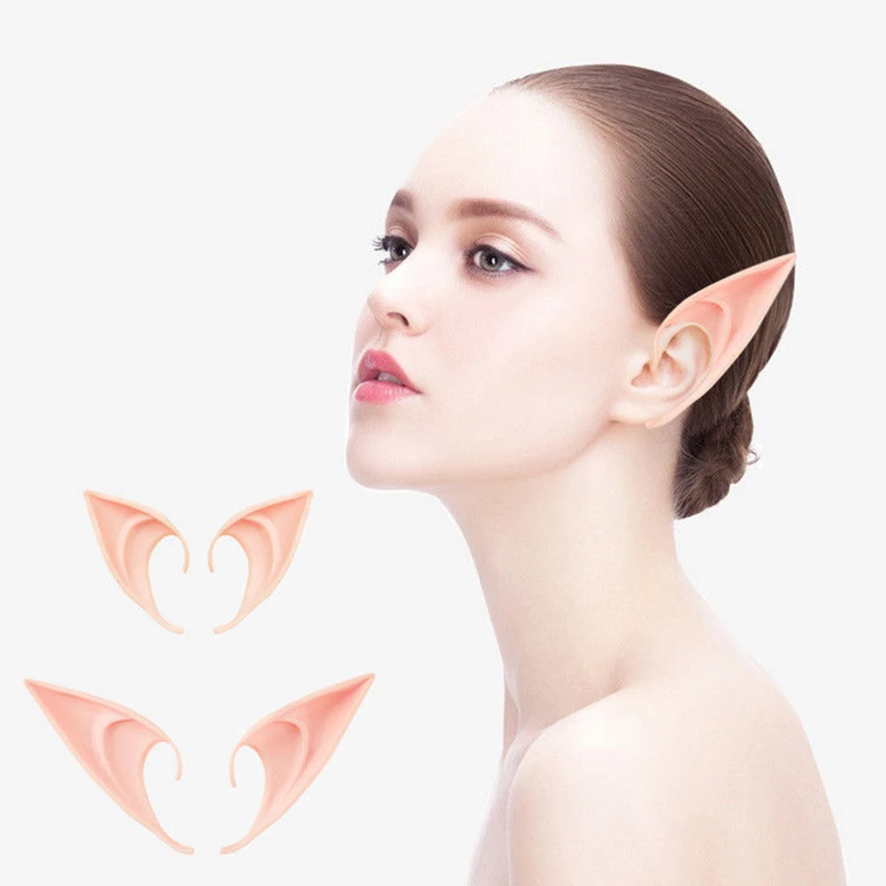 1-10 Pairs Elf Ears Monster Ears Goblin Ear Latex Elf Ears Halloween Cosplay Masquerade Costumes Halloween PropsProps Decor