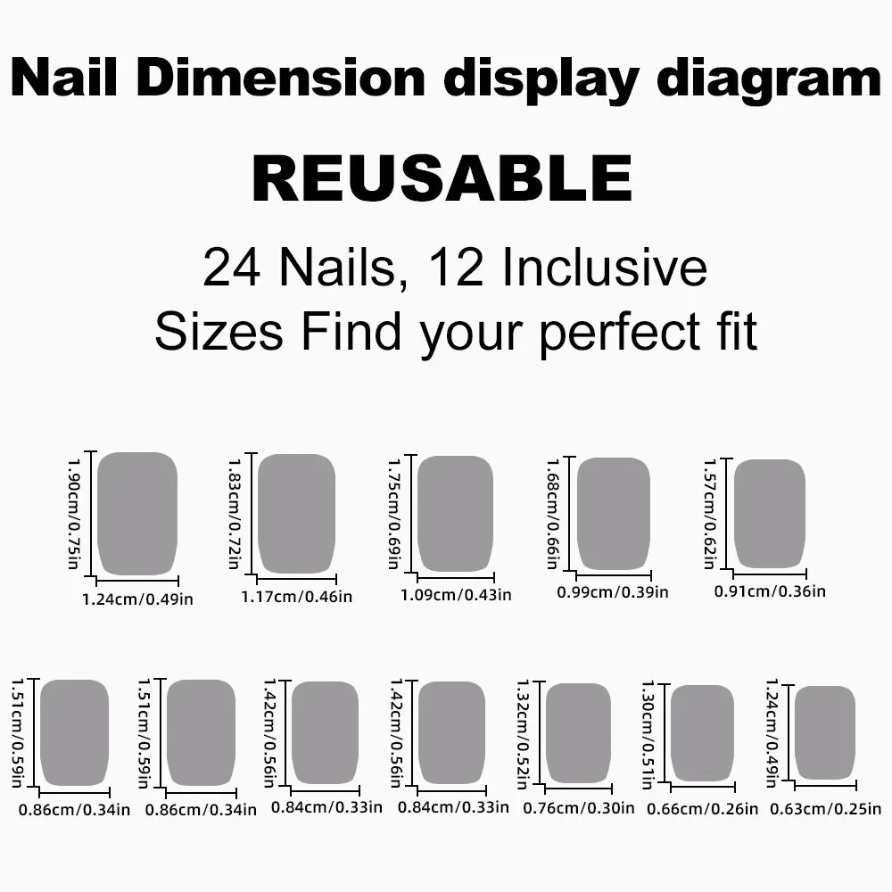 24-Piece Set of Simple White Press-On False Nails