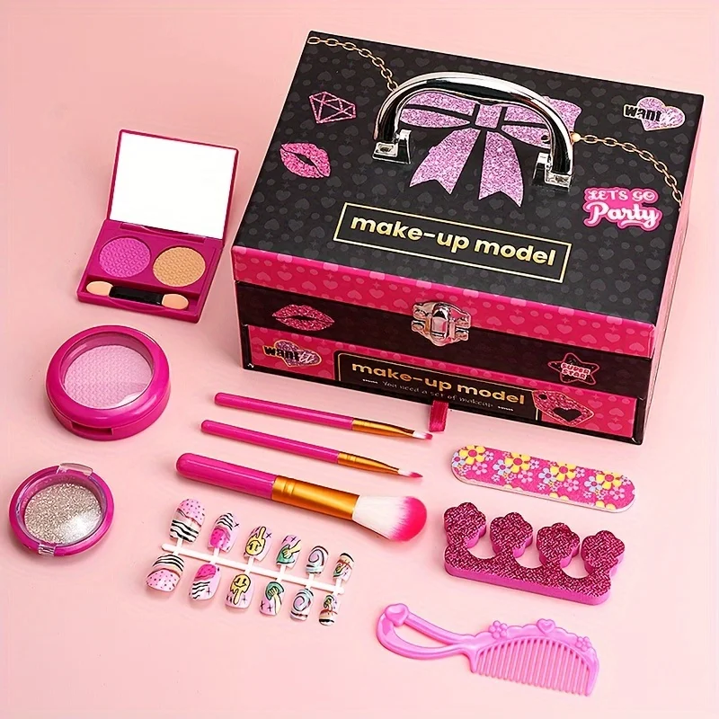 Simulated Children's Cosmetic Toy Set, Playhouse Girl, Princess Gift, Makeup Box, Jewelry, Handbag, Holiday Gift