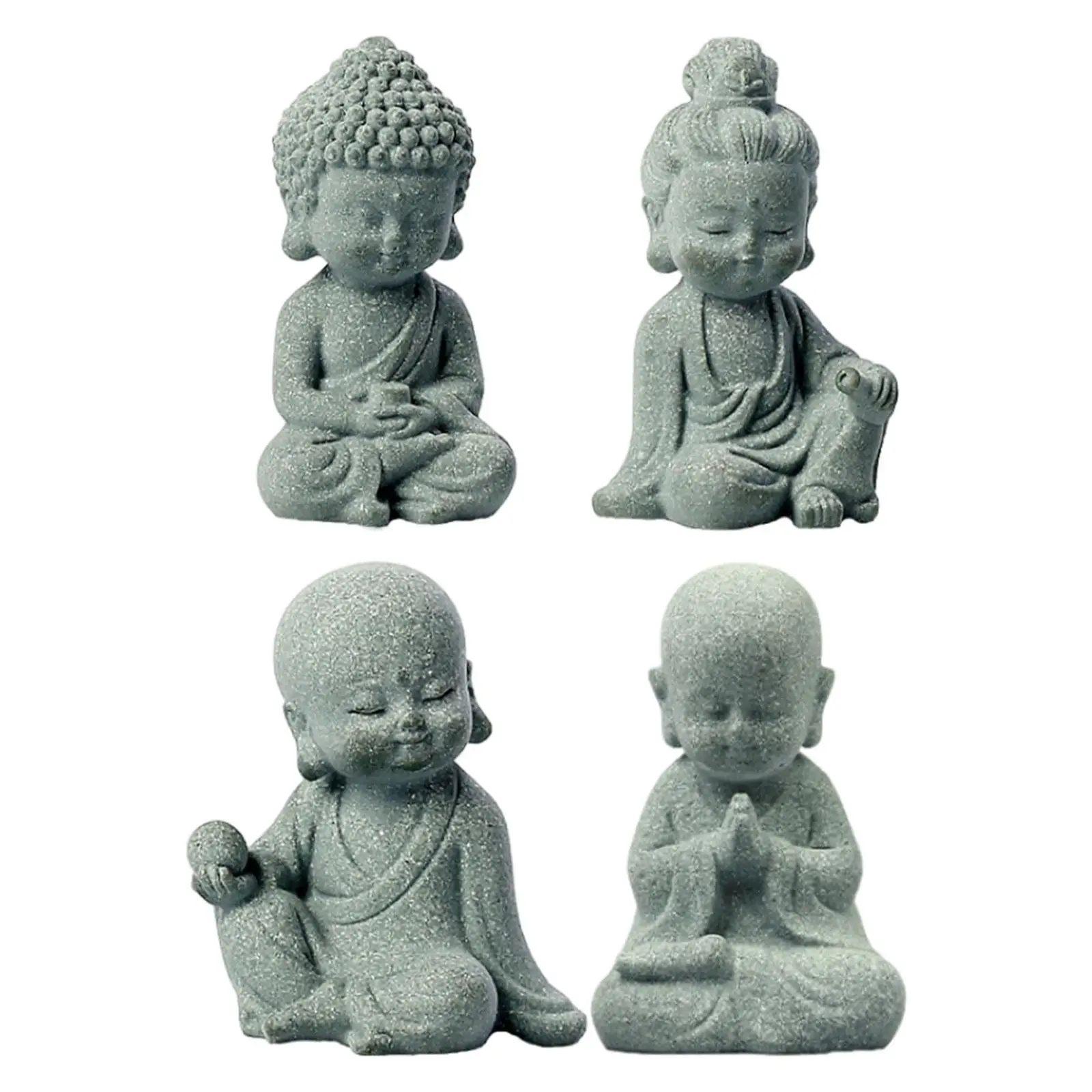 

Resin Buddha Statue Buddhism Decorative Figurine Miniature Sitting Buddha Statue for Backyard Home Cabinet Office Indoor Outdoor