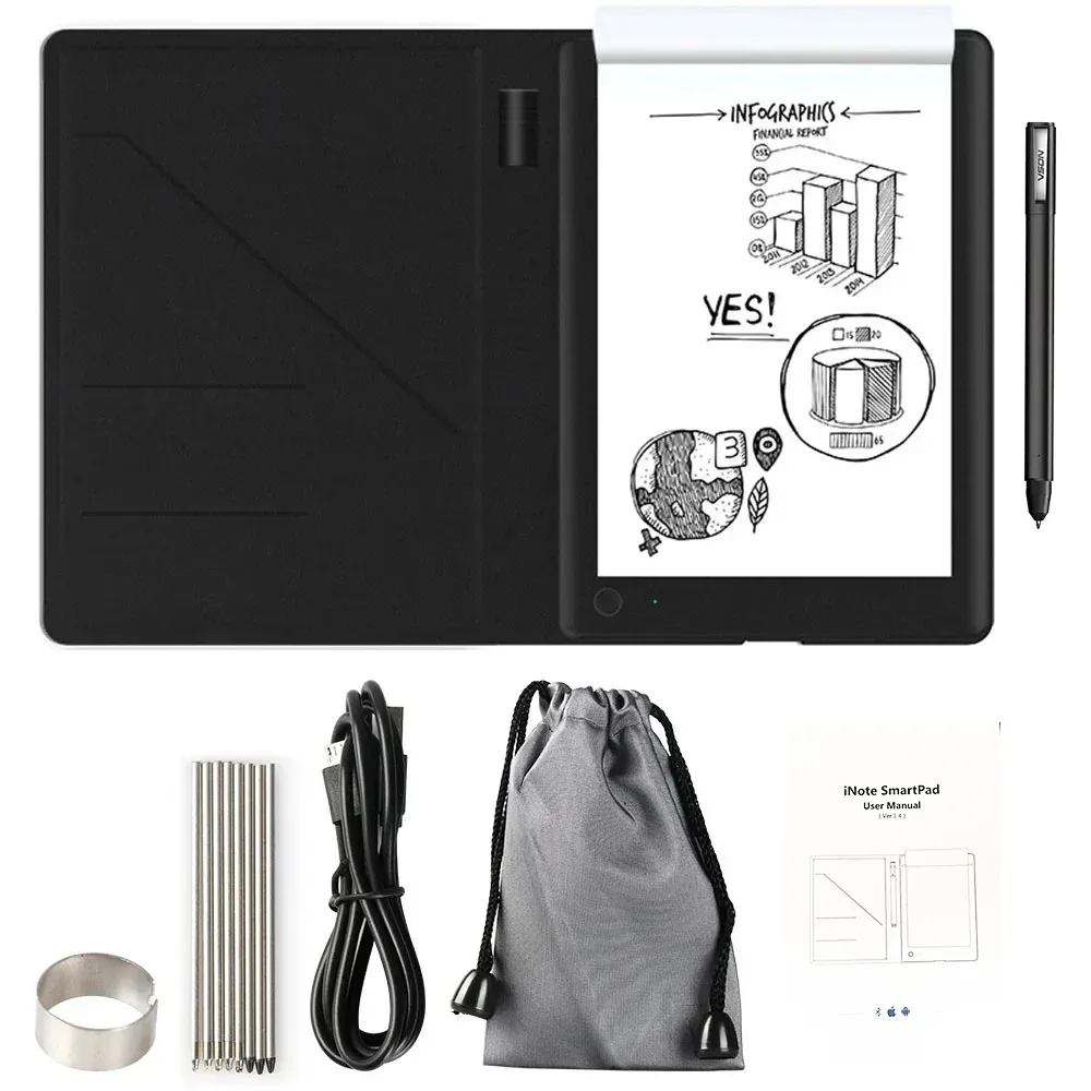 Aulidtech 10 Inch Bluetooth Smart Digital Notebook Paper Writing Tablet Pad Smart Notepad Hand Writing Board A5 Paper - Image 6