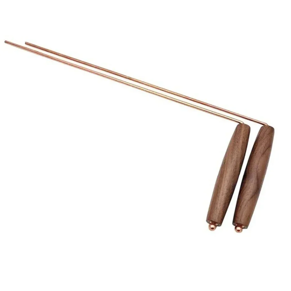 Pure Copper Detector Rod Metal Detecting Sticks Dowsticks Finding For Treasure Hunting Divination Water Rods Tools 11.4x4.7 Inch 5