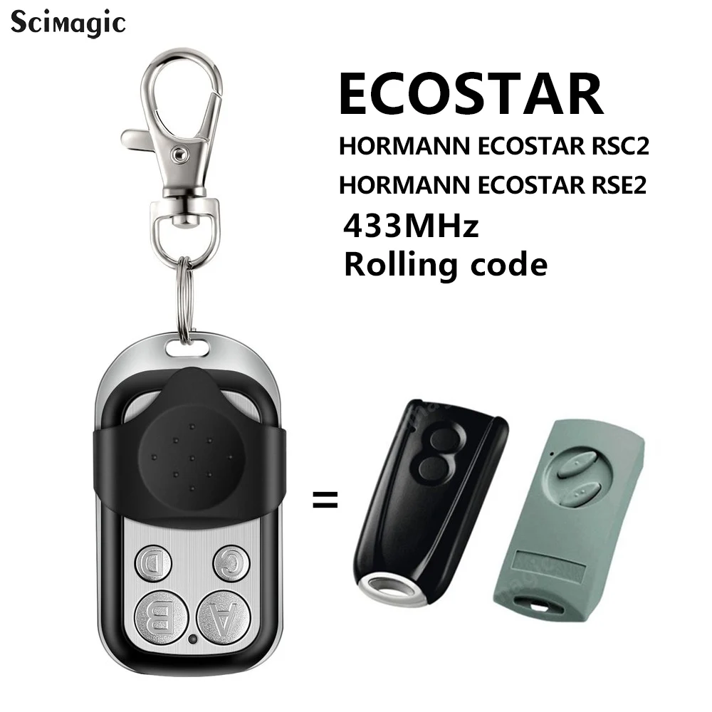 

HORMANN ECOSTAR RSE2 RSC2 433MHz Garage Gate Remote Control ECOSTAR Garage Door Opener 433.92MHz Rolling Code Key Chain