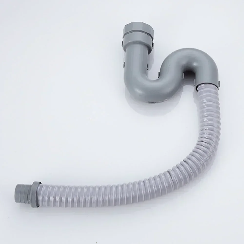 1 Pcs Stainless Steel Sink Drain Assembly S-trap Sink Drainer And Pipe S Bend Hose Wire Drain Kit For Bathroom Kitchen