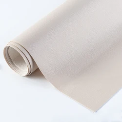 Premium Litchi Pattern Synthetic PU Leather Fabric for DIY Crafts and Sewing Projects, 20x30cm (Beige)