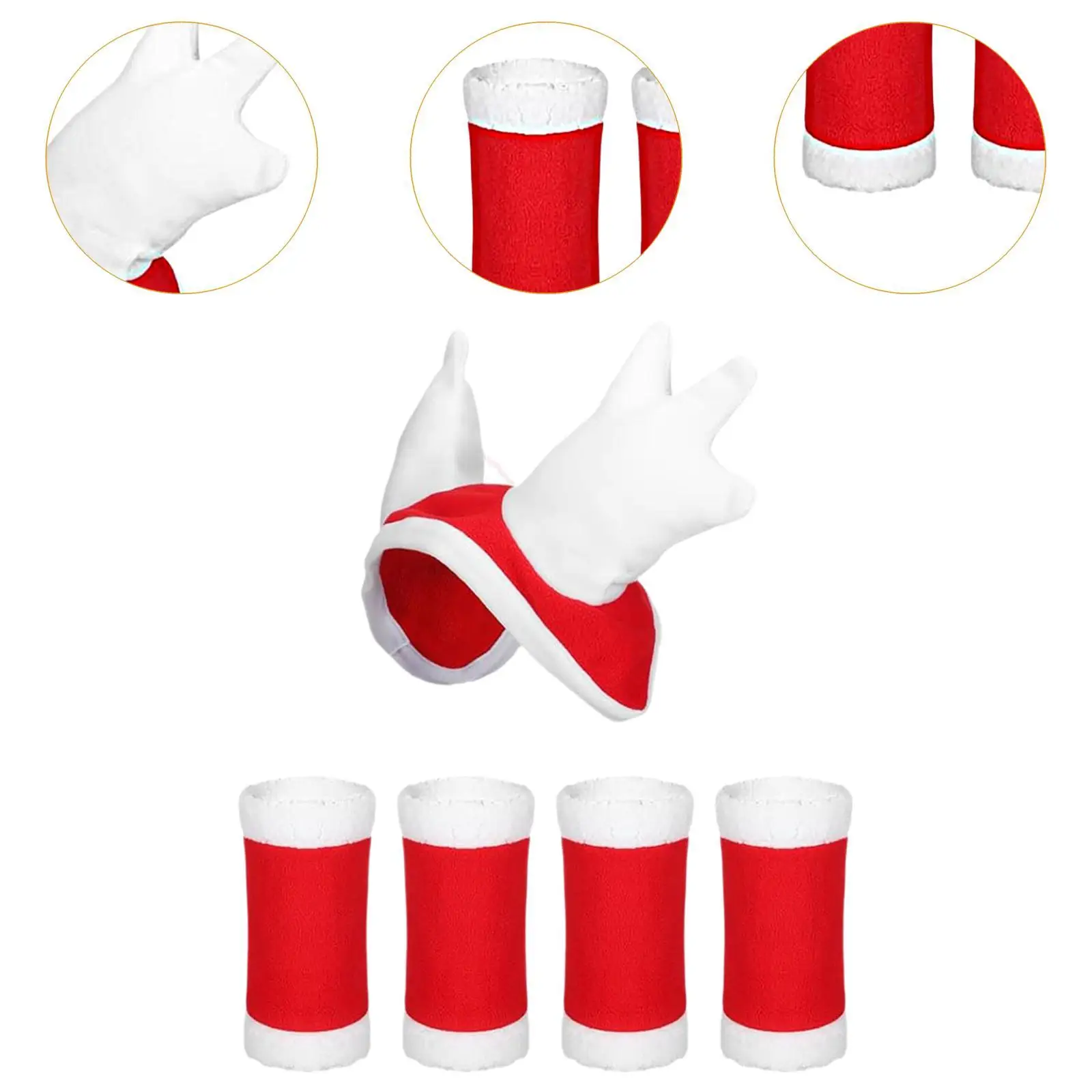 4Pcs Horse Leg Wraps Horse Christmas Hat Velvet Equestrian Equipment Xmas Hat Leg Boots for Parade Party Favors Christmas