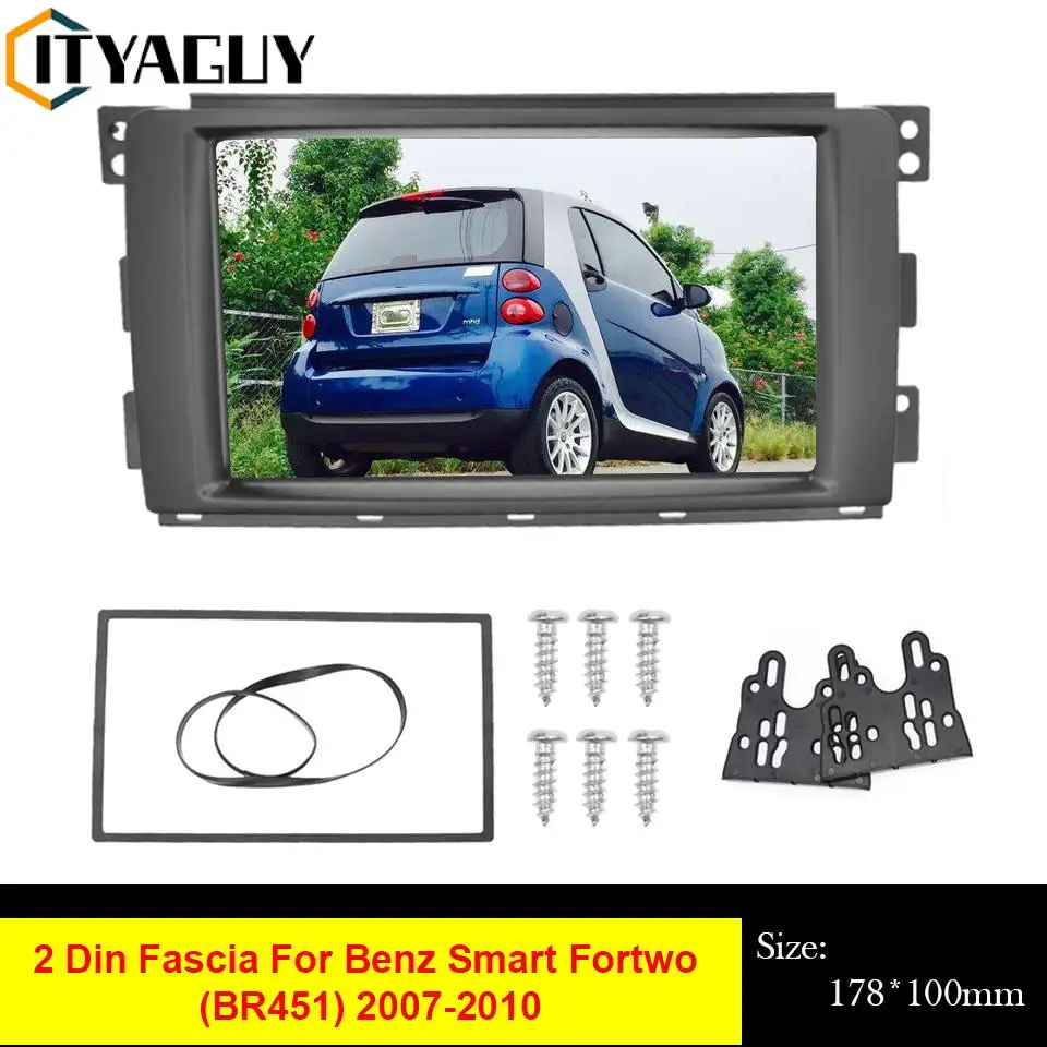 

2 Din Car Radio Fascia For Benz Smart Fortwo (BR451) 2007-2010 DVD Stereo Frame Panel Plate Dash Installation Bezel Trim Kit