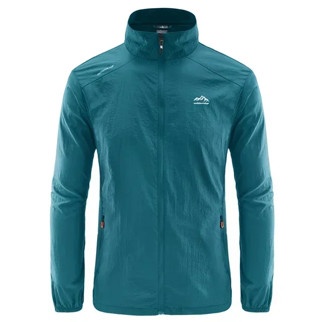 Chaqueta de senderismo de secado rápido para hombre, abrigos impermeables con protección solar UV, para deportes al aire libre, pesca, Camping, correr, verano