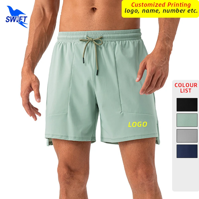 Nestandartní logem muži prodyšné běžecký šortky rychlý suchý elastická fitka fitness tvoření krátký kalhot po jednom vrstva léto ležérní bottoms